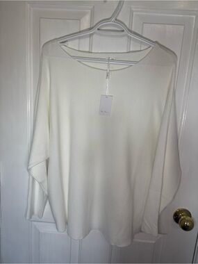Women's Vila Milano Cream Boatneck, Batwing Knit Sweater XL